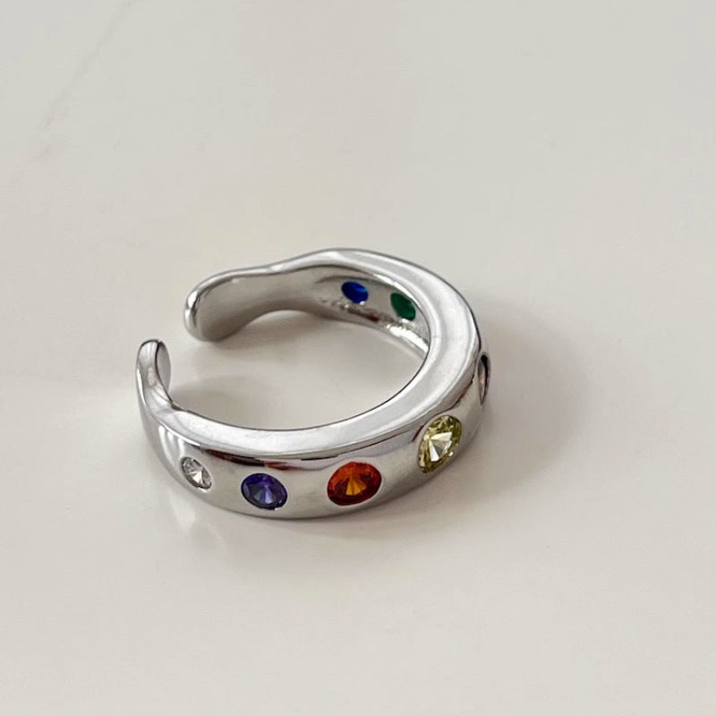 Inlay Color Zirconium Ring