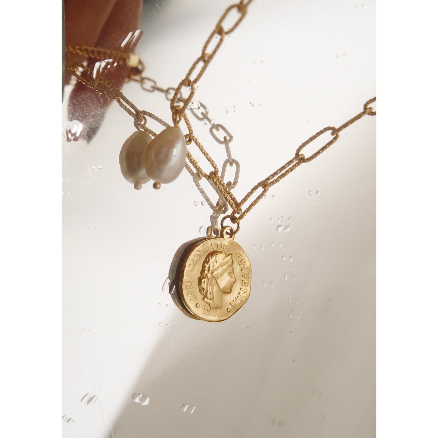 Portrait Coin Pendant Necklace