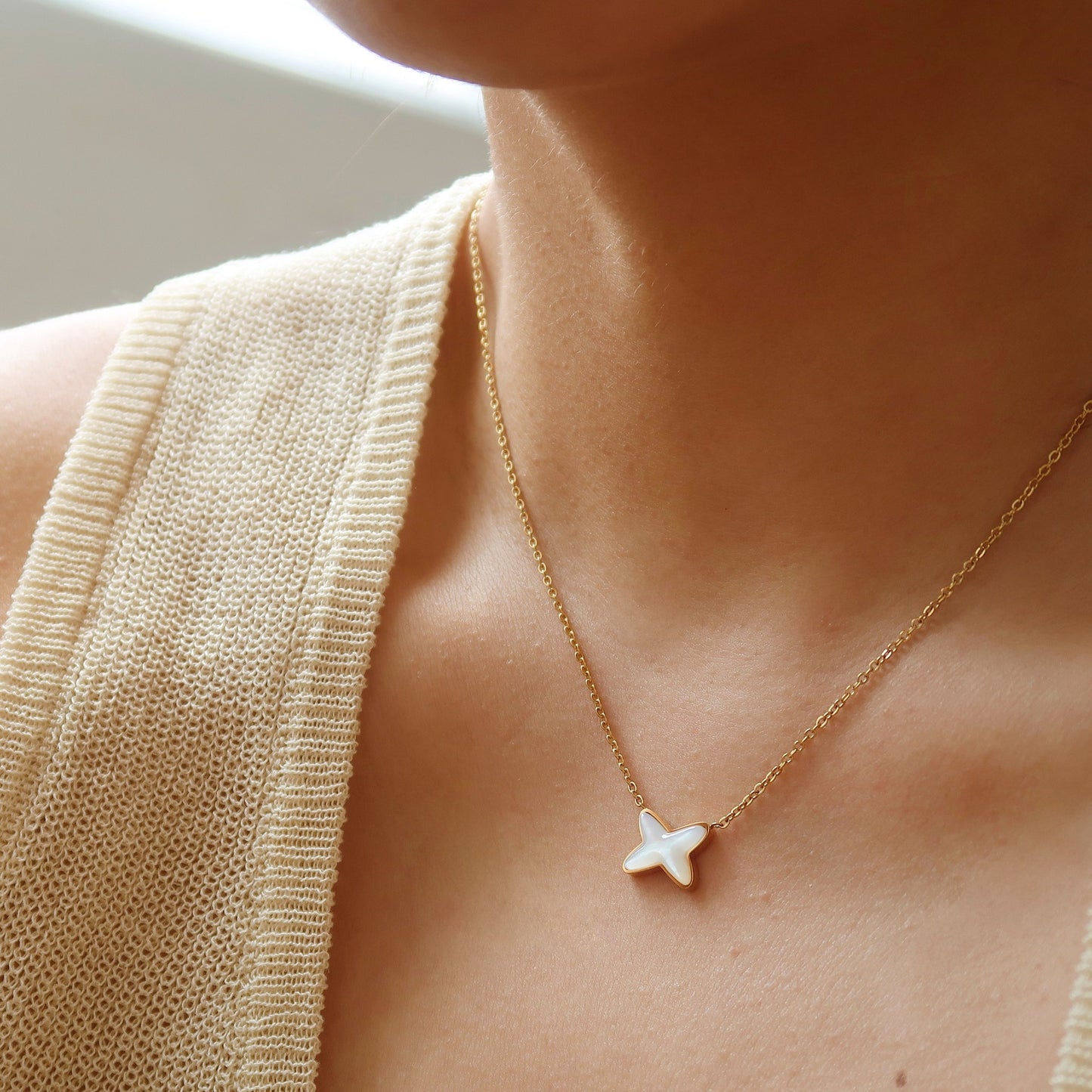 Cross Shell X Pendant Necklace