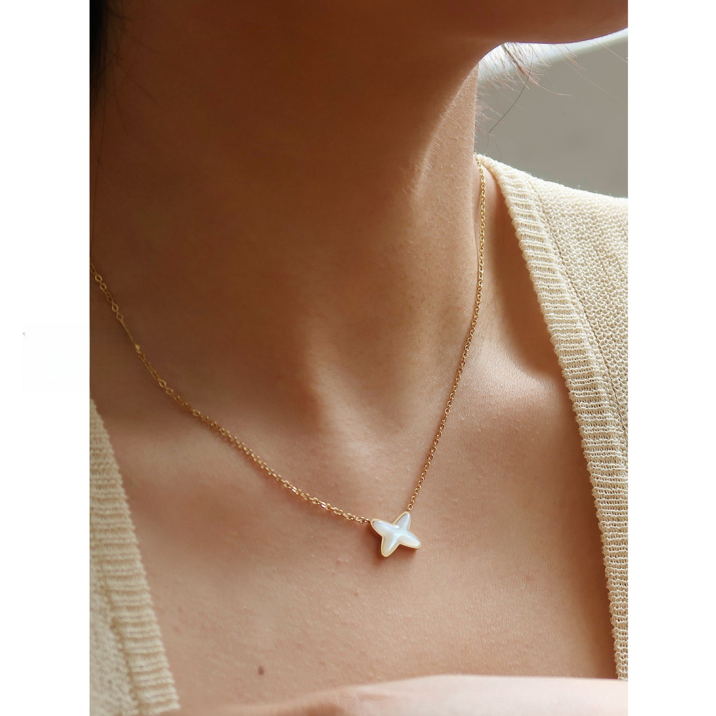 Cross Shell X Pendant Necklace