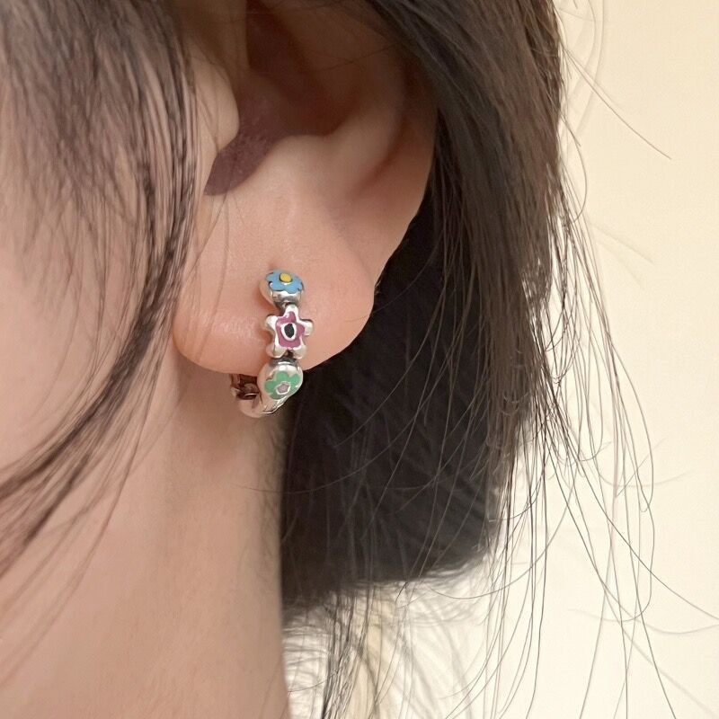 Enamel Flower Earrings