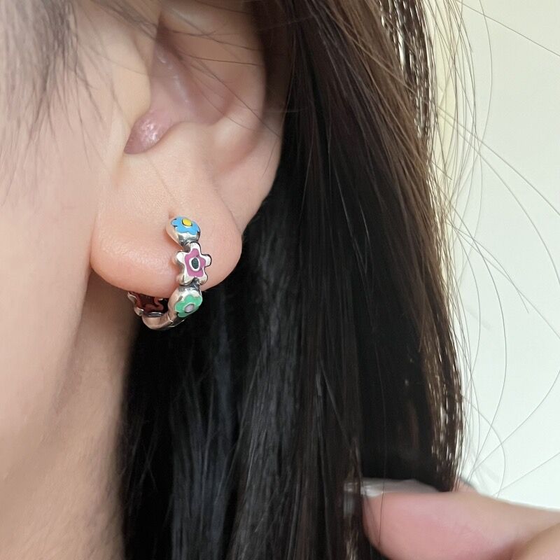 Enamel Flower Earrings