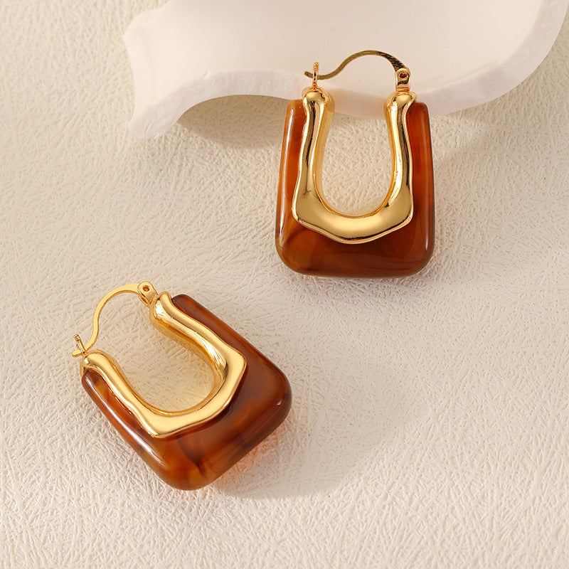 Retro U-Shaped Earrings