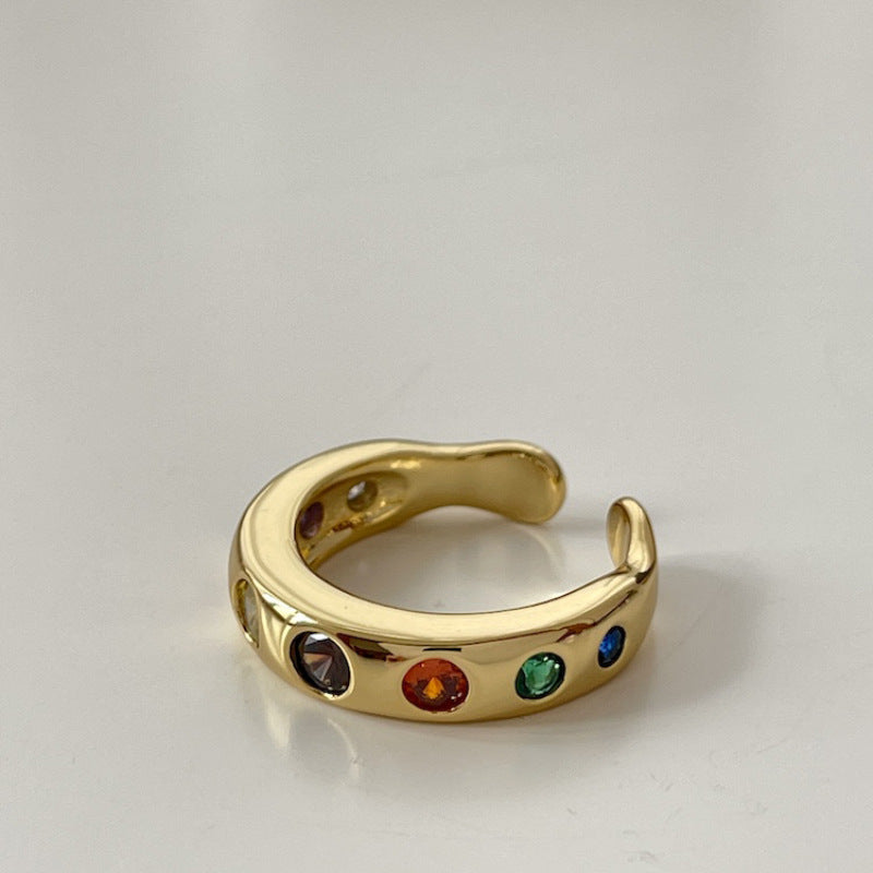 Inlay Color Zirconium Ring