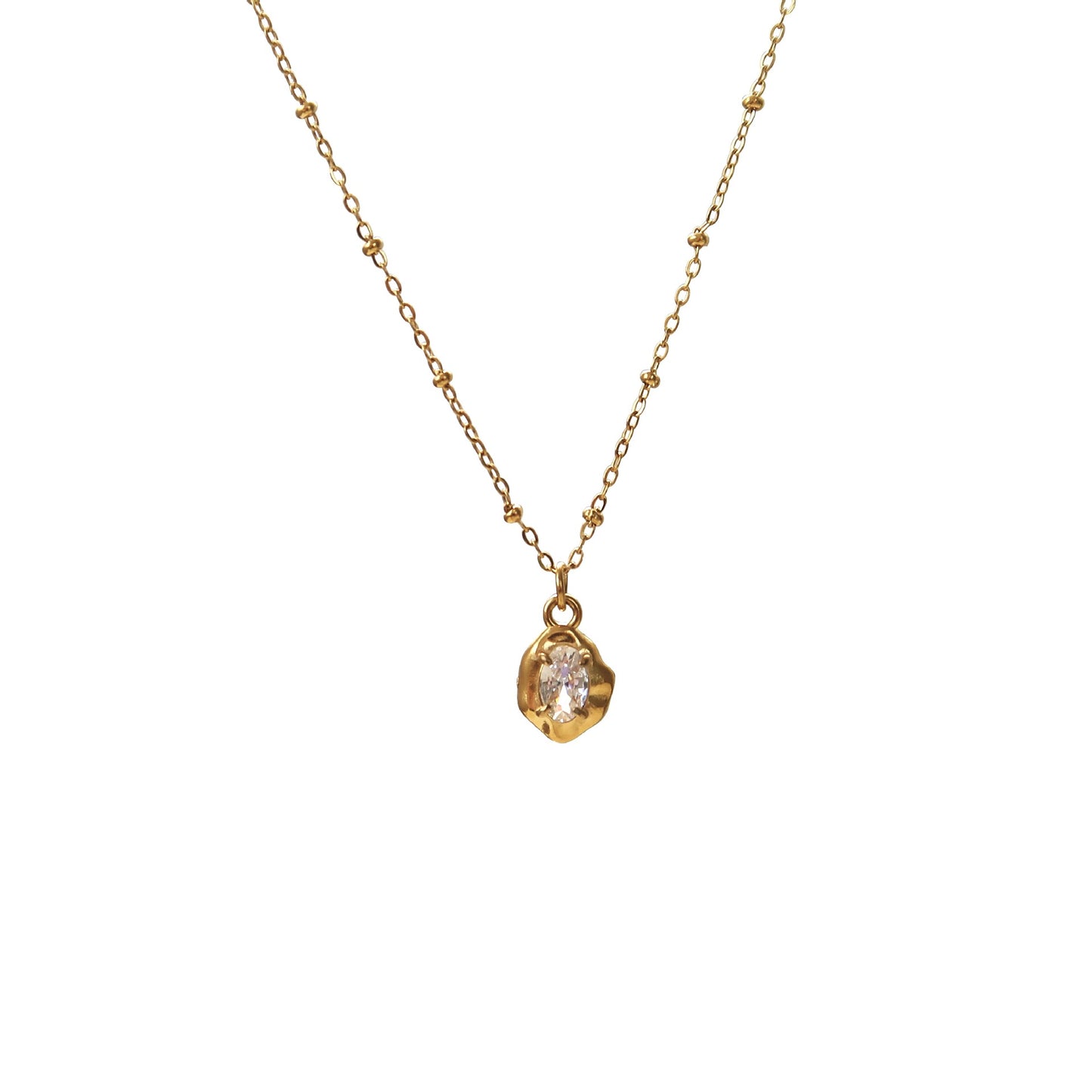 Irregular Zircon Pendant Necklace