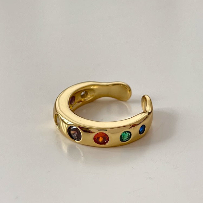 Inlay Color Zirconium Ring