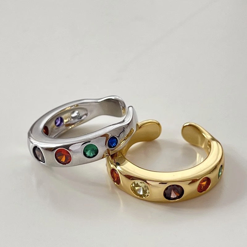 Inlay Color Zirconium Ring