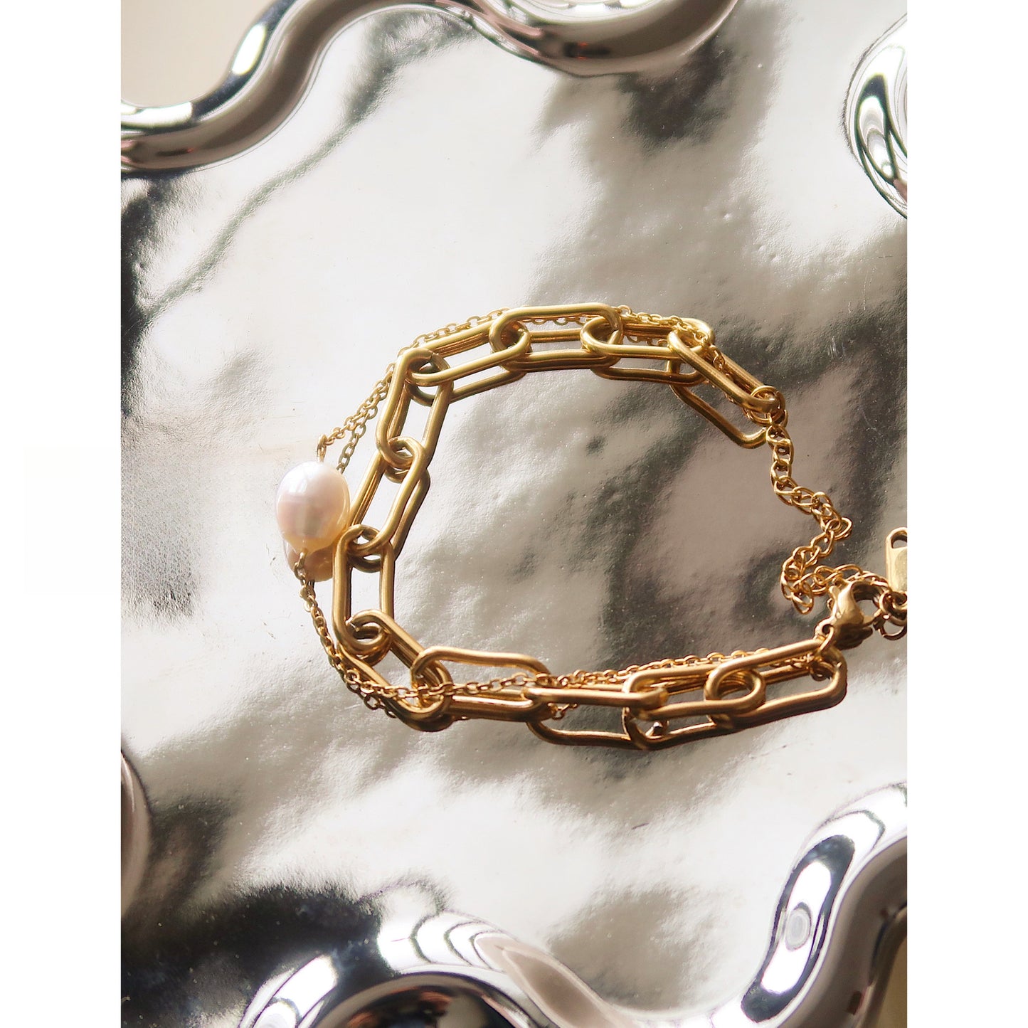 Square Chain Double-Layer Bracelet