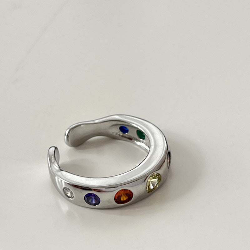 Inlay Color Zirconium Ring