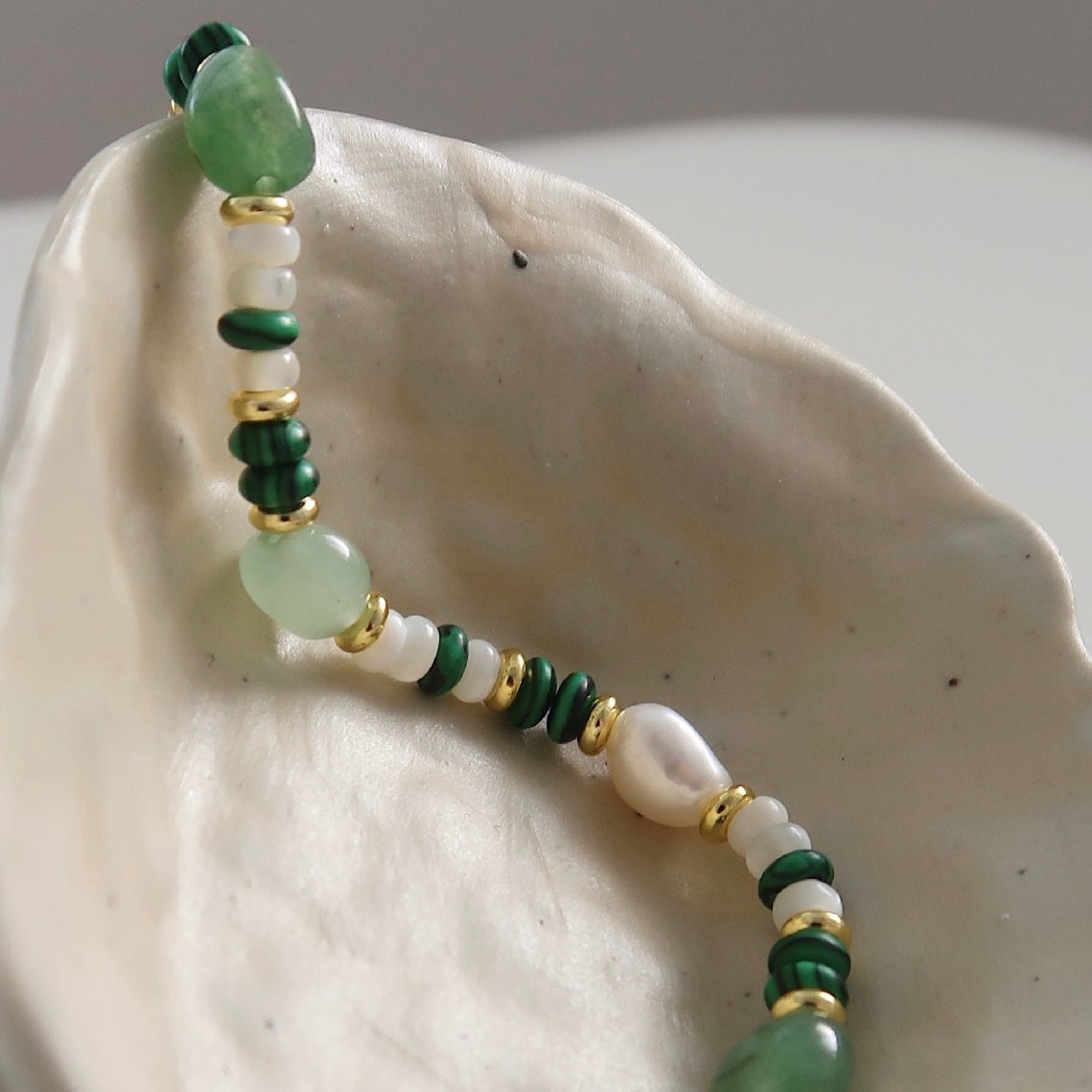 Malachite Green Necklace and Bracelet