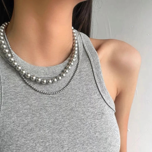 French Grey Pearl Necklace