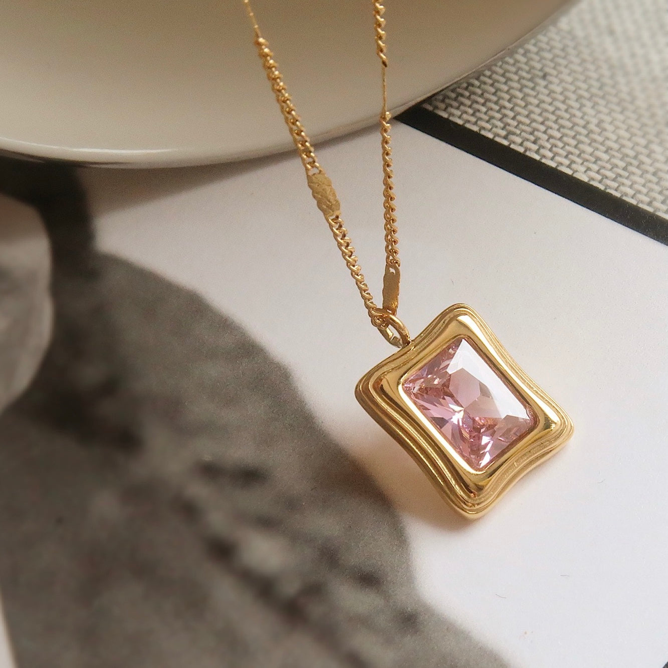 Sugar Cube Pendant Necklace