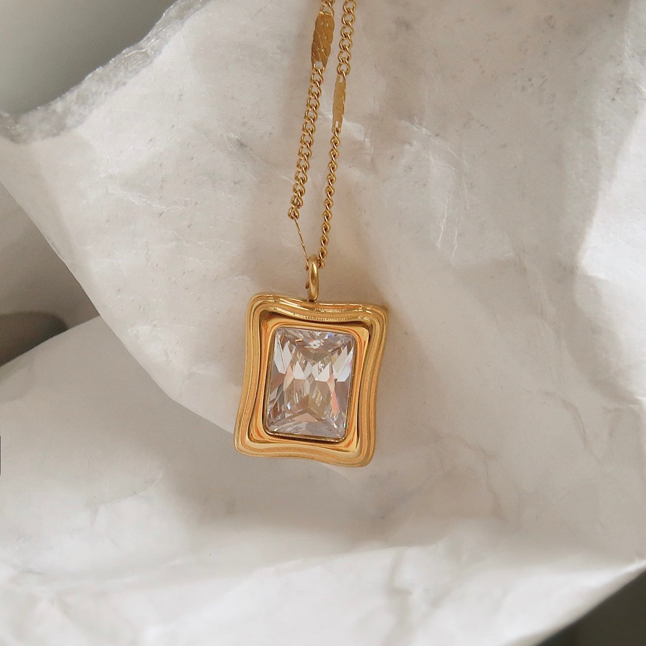 Sugar Cube Pendant Necklace